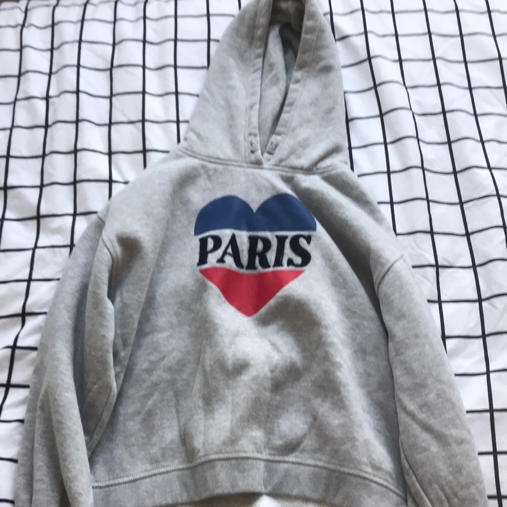 gray paris hoodie